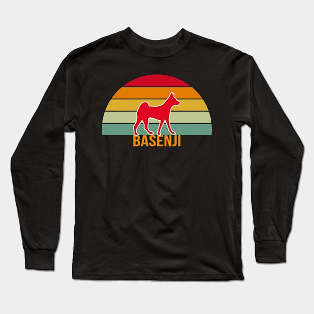 Basenji Vintage Silhouette Long Sleeve T-Shirt by seifou252017